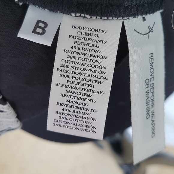 Ann Taylor NWT Black & White Lace 3/4 Sleeve Top - Picture 5 of 5